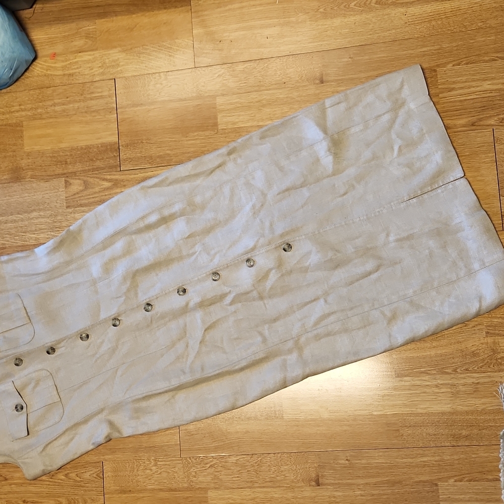 Embassy Row Petites Linen Button Front Dress 6p - image 2